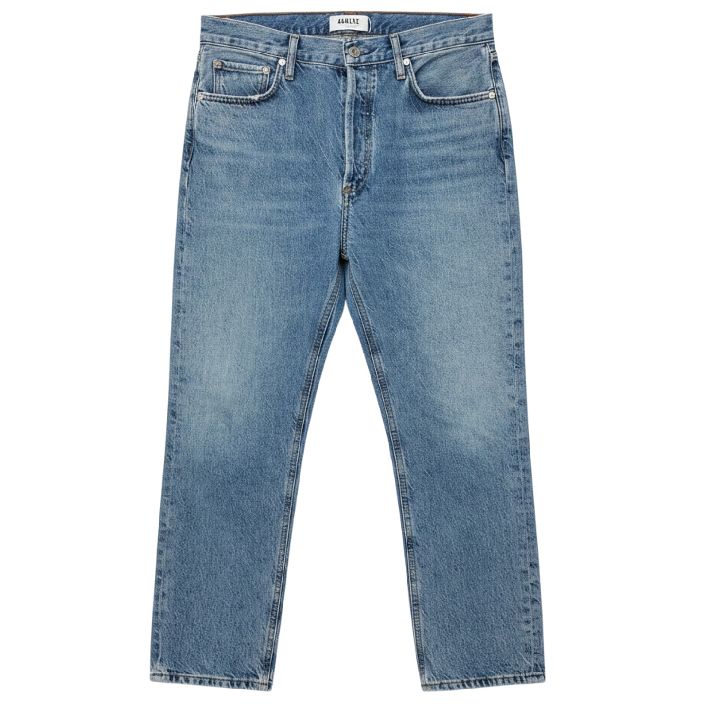 Agolde Classic Blue Riley High Rise Straight Crop Denim Jeans Size 29